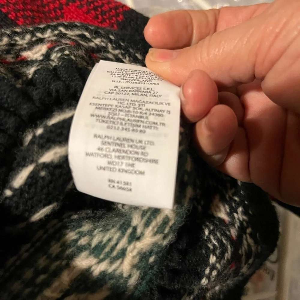 Ralph Lauren Kids Red and Black Knit Cardigan